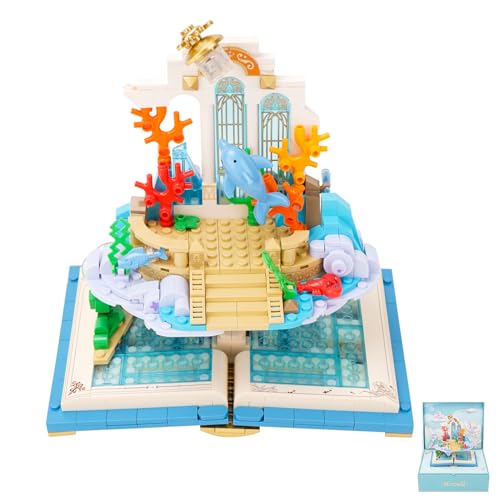Oichy Bausteine Sets 3D Märchenbuch Building Blocks Micro Unterwasserpalast Konstruktionsspielzeug Sammler für Jungen und Mädchen (594 stück) von Oichy