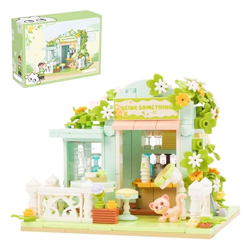 Oichy Getränkeladen Baustein Sets Schöne Modulare Baumhaus Konstruktionsspielzeuge Straßenansicht Bausteine Sets für Kinder und Erwachsene (386 Stück) von Oichy