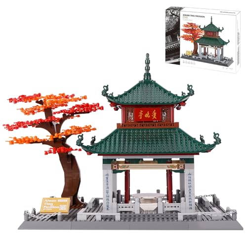 Oichy Chinesische Architektur-Bauspielzeug Poetische Aiwan-Ting-Pavillon-Bausteine Pädagogische, Weltberühmte Bausätze (987 Stück) von Oichy