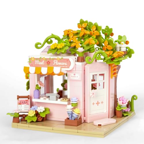 Oichy Florist Bauspielzeug Kreative Stadt Straßenansicht Baustein Sets Sammelbar Modulares Baumhaus Klemmbausteine zur Dekoration (382 Stück) von Oichy