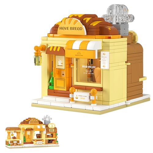 Oichy Shop Bausteine Sets Faltbare 3-in-1 Bäckerei Konstruktionsspielzeuge Lehrreich Modulare Haus Bausteine für Dekoration und Geschenke (290 Stück) von Oichy
