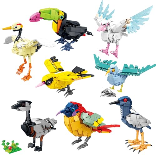 Oichy-Tierbaustein-Sets Bausätze mit Niedlichen Vögeln Perfekte Bauspielzeuggeschenke für Kinder und Erwachsene (durchschnittlich 171 Stück) von Oichy