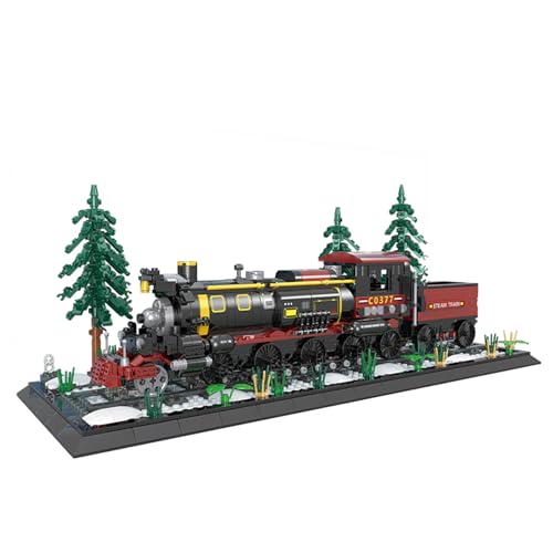 Oichy Zugbausteine, Lokomotive Zug Modellbauset für Erwachsene Kinder Dampfzüge Display Kit für Geschenk und Sammlung von Oichy