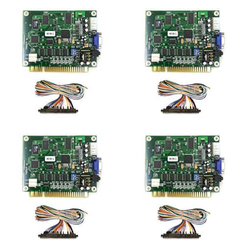 Oikabio 4 x 60-in-1-Multicade-PCB-Brett, Arcade-Spielbrett mit 28P-Kabel, VGA-Ausgang, Arcade-Spielbrett, horizontal, für Jamma-Arcade von Oikabio