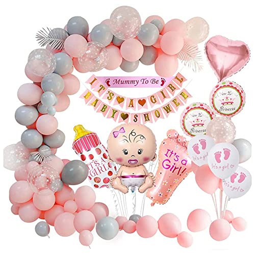 Oikabio Babyparty-Dekorationen, Babyparty-Rosa, Ballon-Set, Babyparty für eine Babyparty, Banner von Oikabio