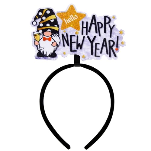 2024 Neujahr Erwachsene Teens Lametta Stirnband Stern/Brief Haarreifen Karneval Party Kopfschmuck Weihnachten Party Cosplay Requisiten Festival Stirnband Männer Festival Stirnbänder für Frauen von Oilmal