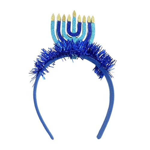 Oilmal Chanukka Stirnband Blaue Chanukka Kopfbedeckung Kreative Jüdische Feiertags Haarbänder Menorah Kopfschmuck Haar Accessoire Geschenk Chanukka Haarband von Oilmal