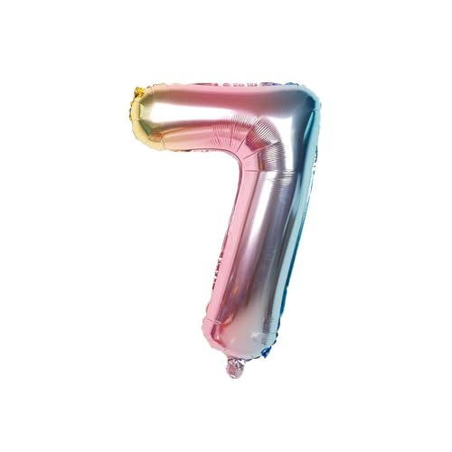 Oirigaga 44 Stück Kindergeburtstag Party Dekorations Set für 7-Jährige Jungen Mädchen, Geburtstagsdeko Luftballons Kit mit Cartoon Folienballons, Helium Ballons, Happy Birthday Banner und Cake Topper von Oirigaga