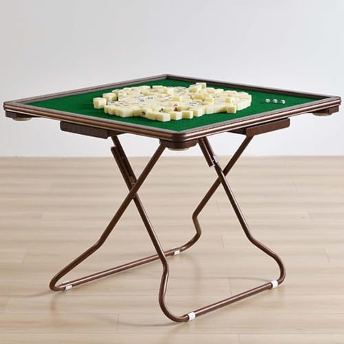 Oiyekntd Klappbarer Mahjong-Tisch, Faltbarer quadratischer 4-Spieler-Multifunktionskarten-Pokertisch mit Getränkehaltern und Chip-Tabletts zum Spielen von Mahjong und Domino von Oiyekntd