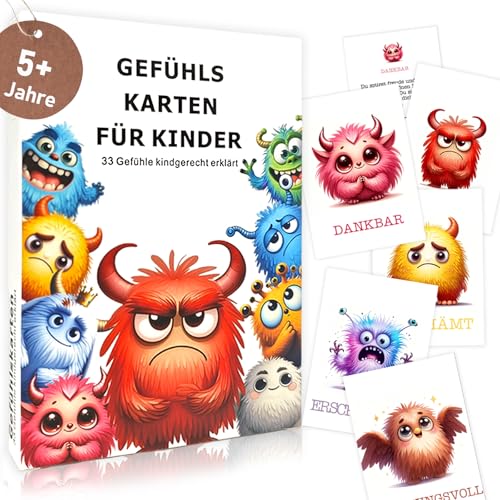 Gefühlskarten für Kinder,pädagogisch wertvoll,33 Gefühlsmonster Karten Erklärungstexte, Für Kindergarten & Grundschule,Sozial-emotionale Entwicklung fördern Gefühlskarten für Kinder,pädagogisch wertvoll,33 Gefühlsmonster Karten Erklärungstexte, Für Kindergarten & Grundschule,Sozial-emotionale Entwicklung fördern von Oizemori