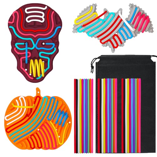Sensory Activity Board, Doppelseitiges Sensorisches Spielzeug Board, Silikon Fidget Spielzeug für Autismus ADHS Stress Anxiety für Kinder ab 3 Jahr & Erwachsene, mit Reisetasche & 30 Schnüren Sensory Activity Board, Doppelseitiges Sensorisches Spielzeug Board, Silikon Fidget Spielzeug für Autismus ADHS Stress Anxiety für Kinder ab 3 Jahr & Erwachsene, mit Reisetasche & 30 Schnüren von Oizemori