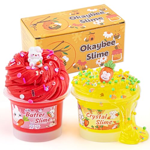 2er-Pack Schleim Set mit Butter Slime & Clear Slime für Kinder, Schleim-Sensorspielzeug für Mädchen und Jungen im Alter von 8–12 Jahren, Slime-Partygeschenke, Geburtstags-Ostern 2er-Pack Schleim Set mit Butter Slime & Clear Slime für Kinder, Schleim-Sensorspielzeug für Mädchen und Jungen im Alter von 8–12 Jahren, Slime-Partygeschenke, Geburtstags-Ostern von Okaybee