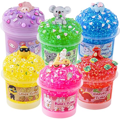 6 X 100 mL Animal Schleim Set, Bingsu Slime für Kinder, Gut Dehnbares Crunchy Slime Kit Sensorisches Spielzeug, Schleim Party Geburtstags Oster Mädchen & Jungen von 8–12 Jahren 6 X 100 mL Animal Schleim Set, Bingsu Slime für Kinder, Gut Dehnbares Crunchy Slime Kit Sensorisches Spielzeug, Schleim Party Geburtstags Oster Mädchen & Jungen von 8–12 Jahren von Okaybee
