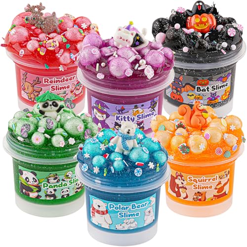 6 X 100 mL Crystal Schleim Set, Glitter Slime für Kinder, Gut Dehnbares Crunchy Slime Kit Sensorisches Spielzeug, Slime Party Geburtstags Oster Mädchen & Jungen von 6–12 Jahren 6 X 100 mL Crystal Schleim Set, Glitter Slime für Kinder, Gut Dehnbares Crunchy Slime Kit Sensorisches Spielzeug, Slime Party Geburtstags Oster Mädchen & Jungen von 6–12 Jahren von Okaybee