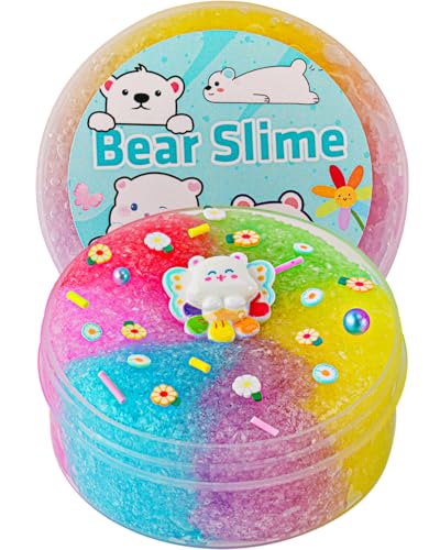 Bear Rainbow Snow Fizz Slime, Nicht Klebriger Crunchy Schleim für Kinder, Sensorisches Schleim Spielzeug, Geschenke für Mädchen und Jungen zum Geburtstag, zu Ostern, Halloween und Weihnachten Bear Rainbow Snow Fizz Slime, Nicht Klebriger Crunchy Schleim für Kinder, Sensorisches Schleim Spielzeug, Geschenke für Mädchen und Jungen zum Geburtstag, zu Ostern, Halloween und Weihnachten von Okaybee