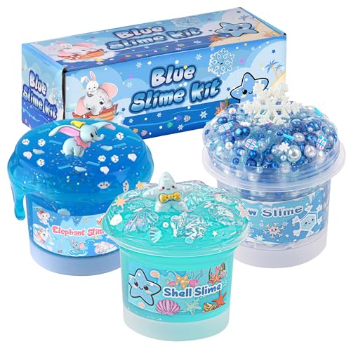 3er-Pack Blauer Schleim-Set für Kinder: Enthält Klar-Schleim, Water Slime & Perlen-Crunchy Slime, Spaß- & Sinneserlebnis DIY Slimes Set für Mädchen & Jungen, Slimes-Partygeschenke 3er-Pack Blauer Schleim-Set für Kinder: Enthält Klar-Schleim, Water Slime & Perlen-Crunchy Slime, Spaß- & Sinneserlebnis DIY Slimes Set für Mädchen & Jungen, Slimes-Partygeschenke von Okaybee