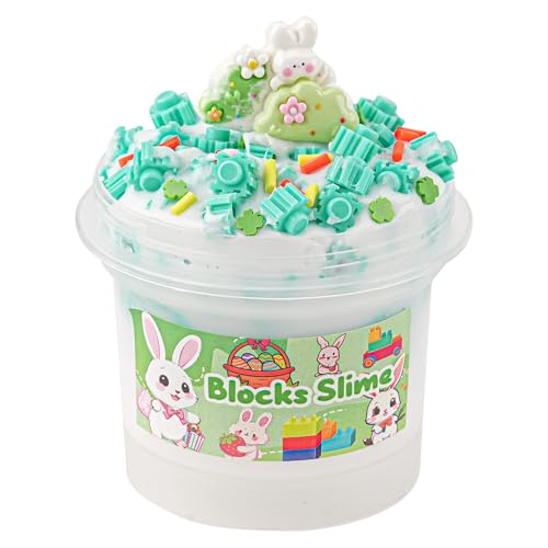 Crystal Slime, Bunny Green Block Bead Slime, Crunchy Schleim für Kinder, Slime-Partygeschenke für Mädchen und Jungen, Sensorisches Schleim Spielzeug, Weihnachts und Hallowmas Geschenk von Okaybee