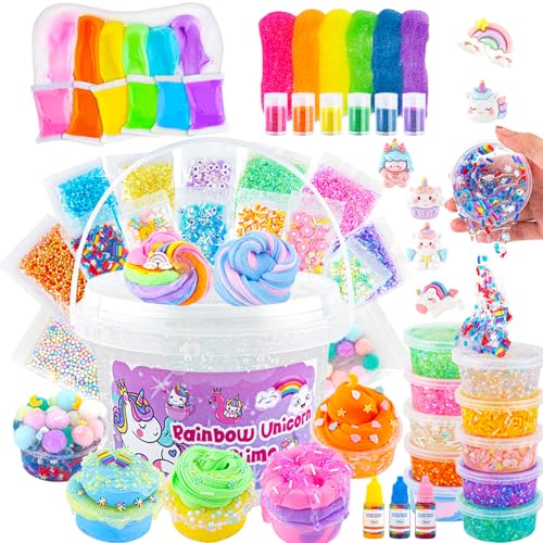 Crystal Clear Slime Kit für Kinder, Schleim Selber Machen Set mit 36 Add-Ins, Rainbow DIY Slime Kit für Mädchen & Jungen 8–12 Jahren, Schleim-Party, Geburtstags, Oster, 17 FL OZ Crystal Clear Slime Kit für Kinder, Schleim Selber Machen Set mit 36 Add-Ins, Rainbow DIY Slime Kit für Mädchen & Jungen 8–12 Jahren, Schleim-Party, Geburtstags, Oster, 17 FL OZ von Okaybee