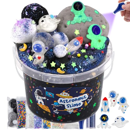 Astronaut Galaxy Slime für Kinder, Schleim Set with Slime Clay, Glow in The Dark Slime Kit für Mädchen & Jungen von 8–12 Jahren, Sensory Spielzeug Schleimpartygeschenk zum Geburtstag Ostern Halloween von Okaybee