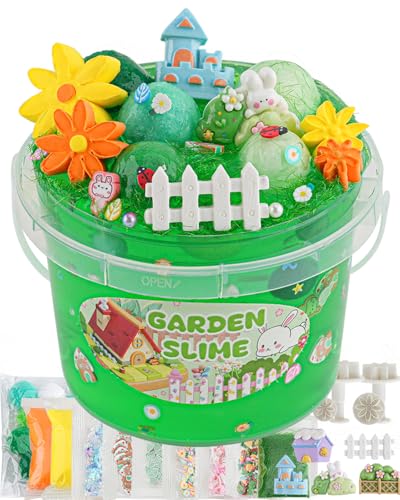 Garden Green Slime Set für Kinder, Schleim Bucket with Slime Clay, 10 Packungen mit Zubehör, Slime Partygeschenke für Mädchen & Jungen, Sensorisches Spielzeug, Ostern Halloween Weihnachts Geschenke Garden Green Slime Set für Kinder, Schleim Bucket with Slime Clay, 10 Packungen mit Zubehör, Slime Partygeschenke für Mädchen & Jungen, Sensorisches Spielzeug, Ostern Halloween Weihnachts Geschenke von Okaybee