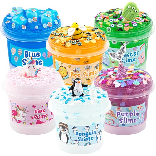 6 X 100 mL Animal Schleim Set, Clear Slime für Kinder, Jelly Cube Slime Kit, Schleim Sensor Spielzeug für Mädchen und Jungen im Alter von 8–12 Jahren, Geschenk zum Geburtstag, Ostern, Weihnachten 6 X 100 mL Animal Schleim Set, Clear Slime für Kinder, Jelly Cube Slime Kit, Schleim Sensor Spielzeug für Mädchen und Jungen im Alter von 8–12 Jahren, Geschenk zum Geburtstag, Ostern, Weihnachten von Okaybee