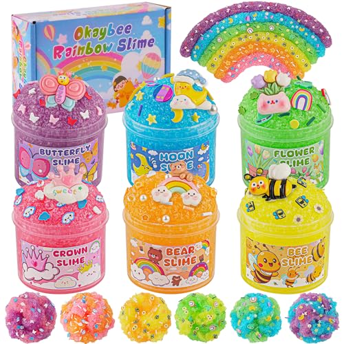 Okaybee 6er-Pack Snow Fizz Crunchy Slime Set, Regenbogen Schleim für Kinder, Schleim Party Geschenke, Sensorisches Spielzeug, Geburtstags Ostern Halloween Mädchen und Jungen Okaybee 6er-Pack Snow Fizz Crunchy Slime Set, Regenbogen Schleim für Kinder, Schleim Party Geschenke, Sensorisches Spielzeug, Geburtstags Ostern Halloween Mädchen und Jungen von Okaybee