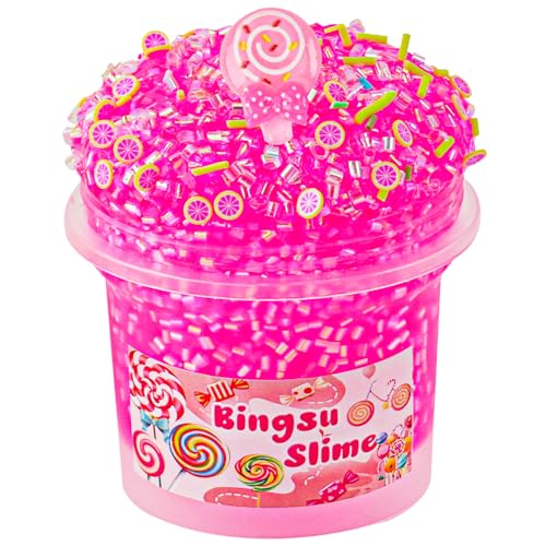 Okaybee Pink Clear Bingsu Slime, Knuspriger Schleim für Kinder, Slime-Partygeschenke für Mädchen und Jungen im Alter von 8–12 Jahren, Sensorisches Schleim Spielzeug, Weihnachts und Hallowmas Geschenk von Okaybee