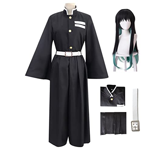 Okazaki Tokitou Muichirou Cosplay-Kostüm, Kimono-Uniform, komplettes Set, Halloween-Kostüm mit Perücke (L, Muichirou (Perücke)) von Okazaki
