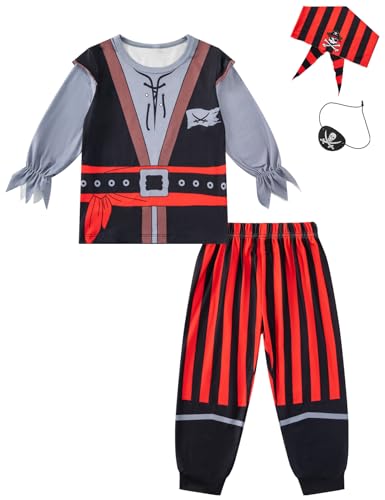 Piratenkostüm für Kleinkinder, Babys, Jungen, Piratenkostüm, Halloween, Jungen, Freibeuter-Outfit, Grau, 4 Jahre Piratenkostüm für Kleinkinder, Babys, Jungen, Piratenkostüm, Halloween, Jungen, Freibeuter-Outfit, Grau, 4 Jahre von Okbebe