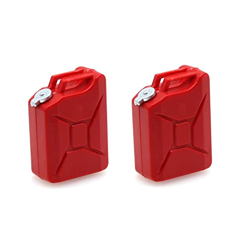 Okeeyseda 2 StüCk Mini-Simulations-Kraftstofftank-Dekorationswerkzeuge für 1/8 1/10 RC Crawler Car Axial SCX10 TRX4 D90, Rot von Okeeyseda