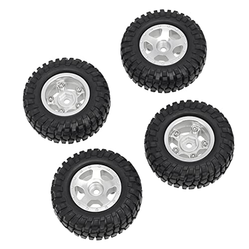 Okeeyseda 4 Radschalen mit Reifenersatzteilen für SCX24 1/24th 4WD Geländewagenmodell, Silber Okeeyseda 4 Radschalen mit Reifenersatzteilen für SCX24 1/24th 4WD Geländewagenmodell, Silber von Okeeyseda
