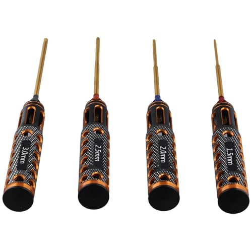 Okeeyseda 4-Teiliges Set mit Titanbeschichtung, 1,5 Mm/2 Mm/2,5 Mm/3 mm Sechskantschraubendreher, Schraubendreher-Werkzeug für RC-Modellautos, Boote, Flugzeuge Okeeyseda 4-Teiliges Set mit Titanbeschichtung, 1,5 Mm/2 Mm/2,5 Mm/3 mm Sechskantschraubendreher, Schraubendreher-Werkzeug für RC-Modellautos, Boote, Flugzeuge von Okeeyseda