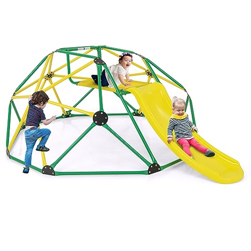 OLAKIDS Kletterkuppel mit Rutsche, Kinder-Outdoor-Dschungel-Fitnessstudio, geodätischer Kletterer, Stahlrahmen, 2,4 m Kletterstruktur, Hinterhof, Spielplatz, Center Ausrüstung für Kleinkinder von 3–8 OLAKIDS Kletterkuppel mit Rutsche, Kinder-Outdoor-Dschungel-Fitnessstudio, geodätischer Kletterer, Stahlrahmen, 2,4 m Kletterstruktur, Hinterhof, Spielplatz, Center Ausrüstung für Kleinkinder von 3–8 von Olakids