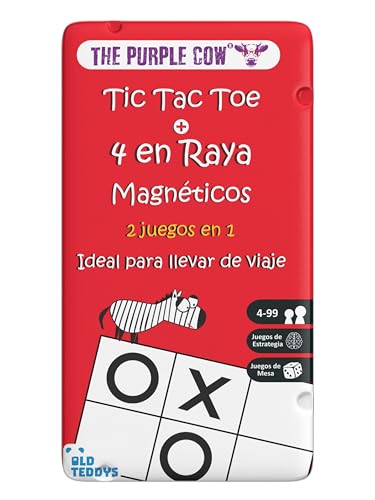 Old Teddys The Purple Cow 6732 – to GO – Tic TAC Toe & 4 in Raya, magnetisches Reisespiel, über 4 Jahre von Old Teddys