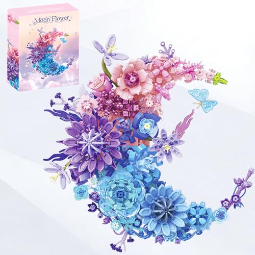 OldPAPA Blumen Bausteine Bausatz, 934 Stück Mondblumen Pflanzen Bauset Halbmond Bausteine Blumen, Mond Blumenstrauß Flower Bouquet Botanical Kollektion Erwachsene für Desktop Wand Heimdekoration (A) OldPAPA Blumen Bausteine Bausatz, 934 Stück Mondblumen Pflanzen Bauset Halbmond Bausteine Blumen, Mond Blumenstrauß Flower Bouquet Botanical Kollektion Erwachsene für Desktop Wand Heimdekoration (A) von OldPAPA