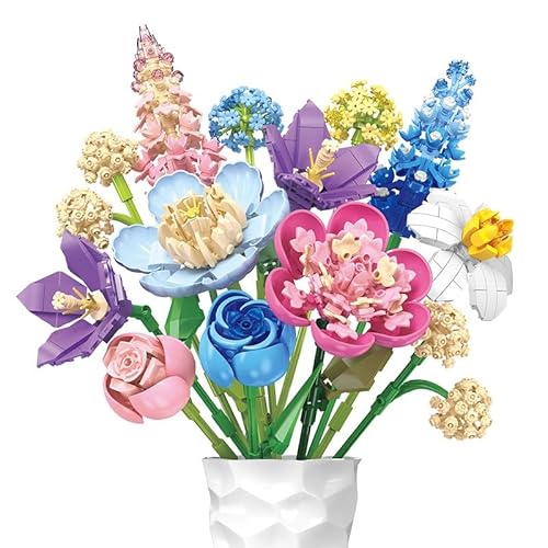 OldPAPA Blumenstrauß-Bauset, Blumen-Bauset, Muttertags-Geburtstagsgeschenk, 888-teilig, botanische Sammlung, Bausteine, hübsche Blumen-Heimdekoration, Block-Set OldPAPA Blumenstrauß-Bauset, Blumen-Bauset, Muttertags-Geburtstagsgeschenk, 888-teilig, botanische Sammlung, Bausteine, hübsche Blumen-Heimdekoration, Block-Set von OldPAPA