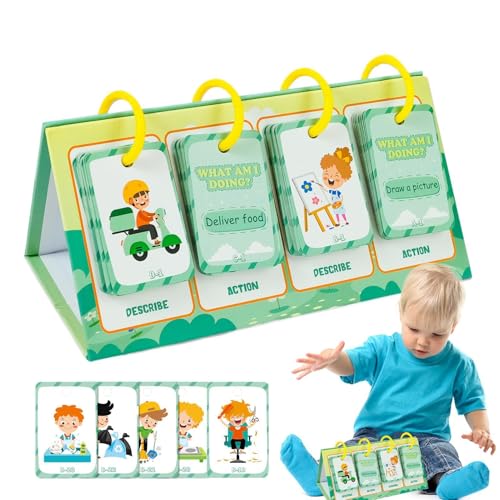 Flash Cards for Action Cognition, pädagogische Flash -Karten - English Learning Flash Cards,Klarer Druckvokabularspielzeug zum Geburtstag, Weihnachten und Kindertag von Oldmoom