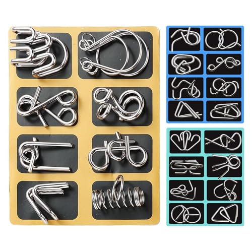 Metall Draht Puzzle Set,24 Teile Geduldspiele Für Erwachsene Rätsel | Intelligenz Spielzeug, Partyspiele Für Familien Mädchen Jugendliche Frauen Männer Kinder Töchter Söhne Schüler Metall Draht Puzzle Set,24 Teile Geduldspiele Für Erwachsene Rätsel | Intelligenz Spielzeug, Partyspiele Für Familien Mädchen Jugendliche Frauen Männer Kinder Töchter Söhne Schüler von Oldmoom