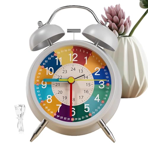 Oldmoom Analoge Uhr zum Lernen für Kinder, analoger Wecker - Kinderwecker mit Nachtlicht, wiederaufladbar über USB, geräuschlos, tickt Nicht,Metall Lernen, Stechuhr frühe pädagogische Lehrhilfe für Oldmoom Analoge Uhr zum Lernen für Kinder, analoger Wecker - Kinderwecker mit Nachtlicht, wiederaufladbar über USB, geräuschlos, tickt Nicht,Metall Lernen, Stechuhr frühe pädagogische Lehrhilfe für von Oldmoom