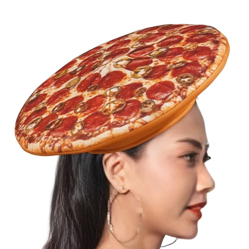 Oldmoom Pizzahüte für Erwachsene,Lustiger Pizzahut,Weiche Lebensmittelhüte Pizzakostüm Pizzahüte | Verrückter Hut, bequeme und lustige Pizza-Partydekorationen für Halloween-Kostümzubehör von Oldmoom