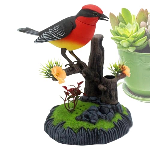 Oldmoom Simulation Electronic Bird - Spielzeug Vogel Mit Zwitschern Stiftehalter,Beweglicher Schreibtischvogel Für Schule Geburtstag Erwachsene Kinder Wohnzimmer Schlafzimmer Küche Und von Oldmoom
