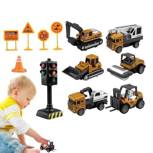 Oldmoom Spielzeug für Baufahrzeuge,Spielzeug für Baufahrzeuge - Reibungsbetriebenes Kinderfahrzeug-Set | Engineering Truck Set Zurückziehbares Lernspielzeug für Kinder für den Heimunterricht von Oldmoom