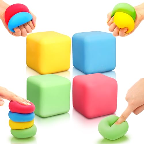 4 Stück Stressball Anti Stress Ball Würfelförmig Knetball Slow Rising Quatsch Sensory Fidget Fun Toy Ruhig Spielzeug Pädagogisch Tool für Kinder Hand Therapie für Erwachsene 4 Stück Stressball Anti Stress Ball Würfelförmig Knetball Slow Rising Quatsch Sensory Fidget Fun Toy Ruhig Spielzeug Pädagogisch Tool für Kinder Hand Therapie für Erwachsene von OleOletOy