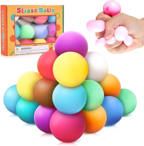 Stress Ball Langsamer Rückprall 12 Pack Fidget Anti Stress Spielzeug - bunt sensorisch weich quetschbarer Füllung, Fingerfertigkeit und Angsttherapie für ADHD/Autismus Kinder und Erwachsene von OleOletOy