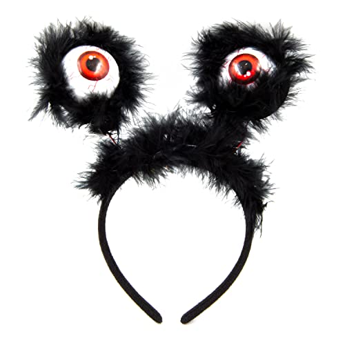 Oleanderhof Halloween Haarreif Schwarz mit LED Augen - Halloween Party Kinder - Halloween Deko von Oleanderhof