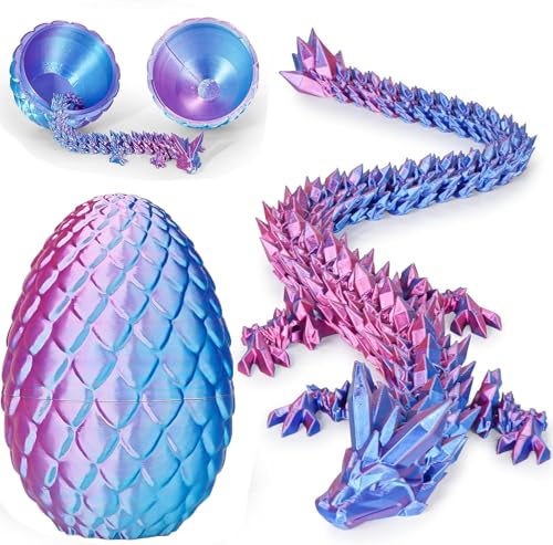 Olee Odee Dracheneier 3D-gedruckte Fidget-Spielzeuge für Erwachsene Überraschungsgeschenke für Kinder Freunde Kollegen Geburtstag Halloween Weihnachten Ostern Festgeschenke (Farbverlauf Helllila-Rot) von Olee Odee