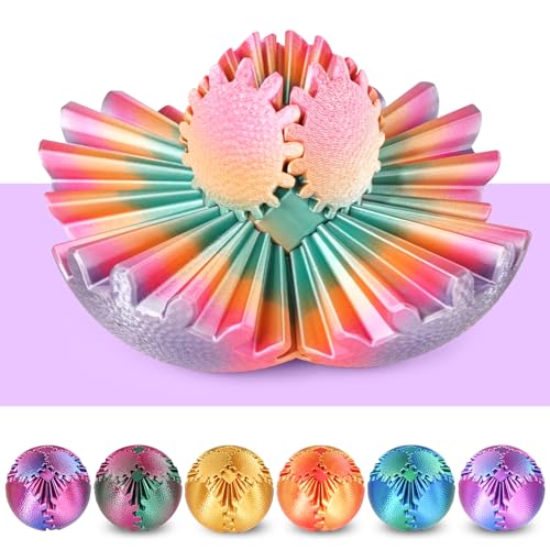 Gear Ball Fidget Spielzeug Steampunk Zahnrad Kugel Stressabbau Sensorisches Spielzeug autistische Kinder Erwachsene 3D Gedruckt Lustiges Geburtstagsgeschenk Weihnachten Ostern (Zuckerbunt,8 cm) von Olee Odee