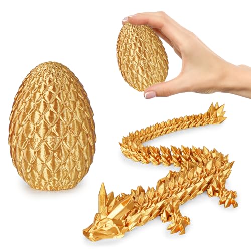 Olee Odee Kleine Dracheneier 3D-gedruckte Fidget-Spielzeuge für Erwachsene Überraschungsgeschenke für Kinder Freunde Kollegen Geburtstag Halloween Weihnachten Ostern Festgeschenke (Gold) von Olee Odee