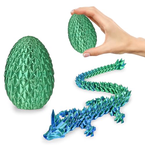 Olee Odee Kleine Dracheneier 3D-gedruckte Fidget-Spielzeuge für Erwachsene Überraschungsgeschenke für Kinder Freunde Kollegen Geburtstag Halloween Weihnachten Ostern Festgeschenke (Weihnachtsgrün) von Olee Odee