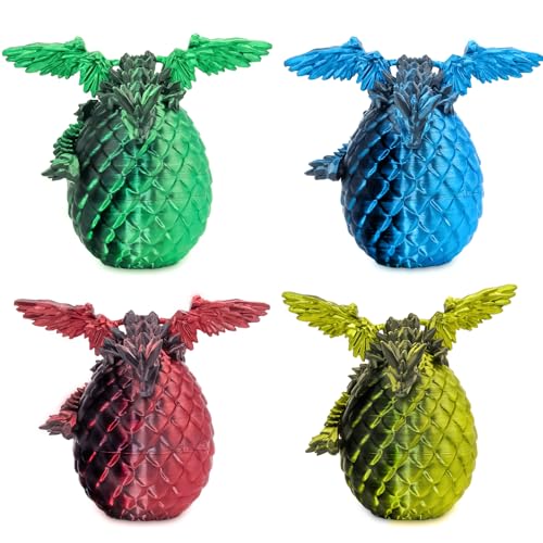 Olee Odee Drachen-Eier Set mit Mini-Drachen im Inneren 3D-gedrucktes Überraschungsspielzeug für Kinder Ostern Weihnachten Geburtstag Abschluss Schulanfang Adventskalender (Shadow Hatchling) von Olee Odee